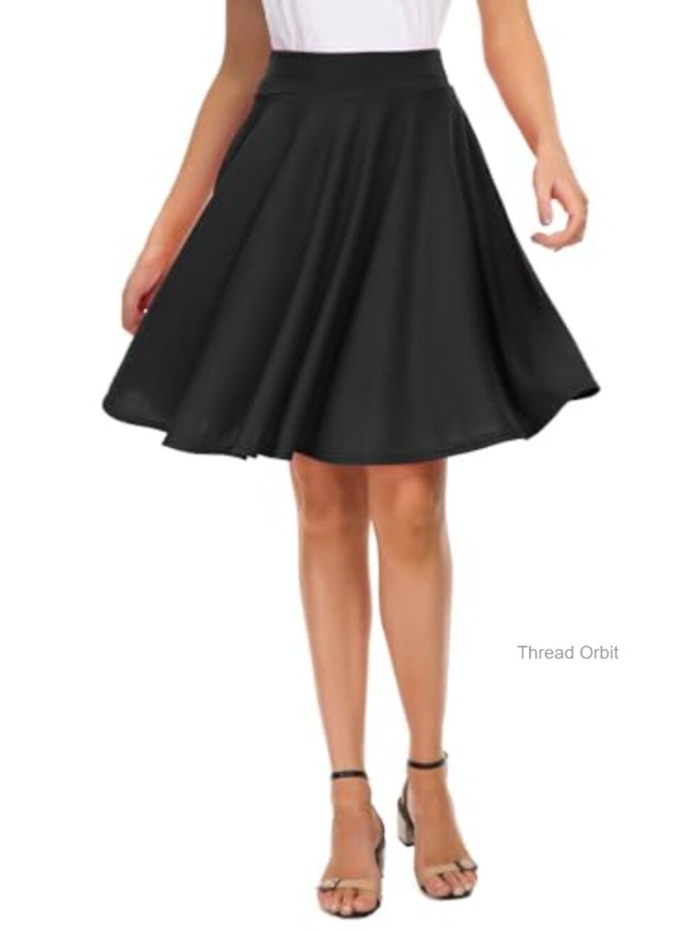 Flared Mini Skater Skirt Stretchy A-Line Pleated Casual